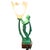 Art Deco 1930s French Green Spleter Metal Art Deco Style Biba Lamp on Marble by Jacques Limousin For Sale - Image 3 of 9