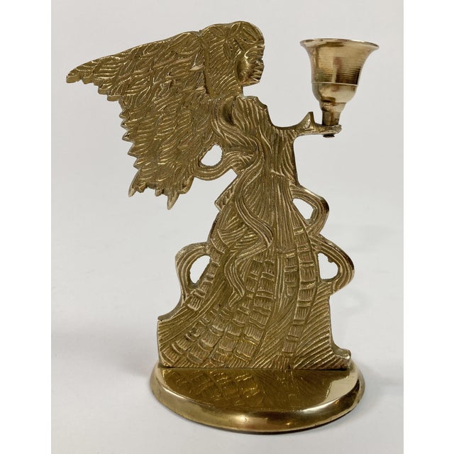 Brass Angel Candle Holder Chairish