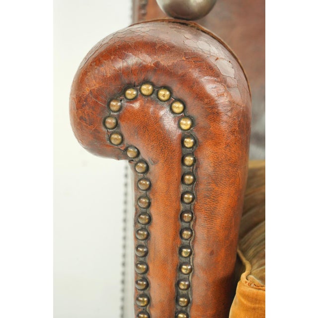 Vintage European Brown Leather Club Chair With Ashtray For Sale - Image 4 of 11