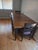 Great condition Ethan Allen dining set, table with 4 chairs and a 20" extended leaf. Photos show with removable leaf in.