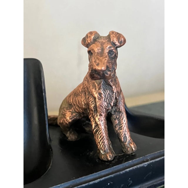 Ronson Metal Works Pipe Holder With Bronze Scottish Terrier, C. 1930's For Sale - Image 12 of 17