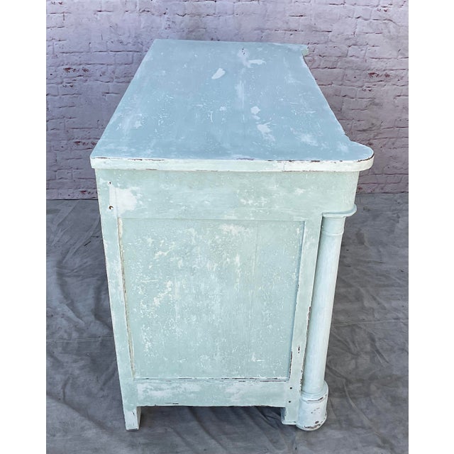 Blue Early 19th Century French Empire Painted Commode For Sale - Image 8 of 10