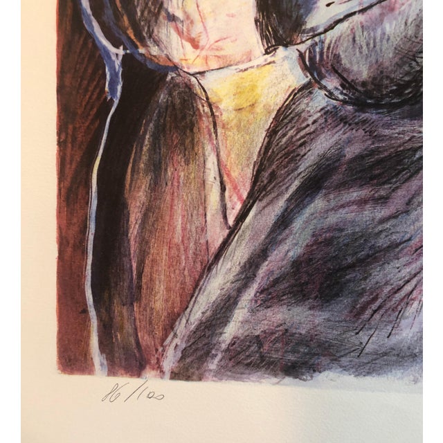 Shaoul Smira, 1980's Large Modernist Israeli Film Noir Figures Lithograph Neo-Expressionism For Sale In Miami - Image 6 of 7