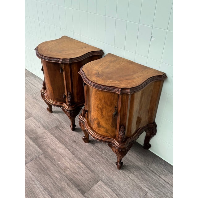 Walnut Bedside Tables, 1930s, Set of 2 For Sale - Image 4 of 18