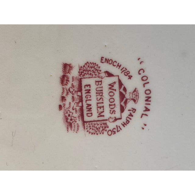 Ceramic 1970s American Classical Wood & Sons Enoch Colonial 18 5/8” Serving Platter For Sale - Image 7 of 11