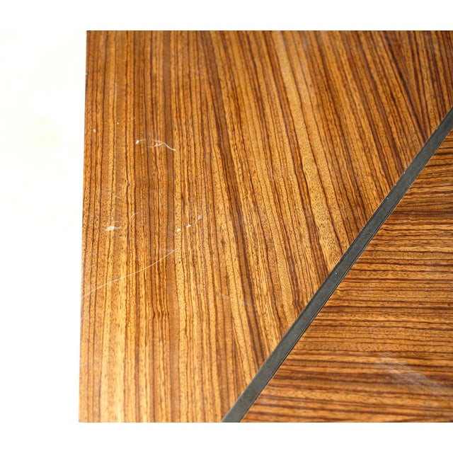 Vintage Modern 42.25 In. Rosewood Steel Coffee Table For Sale - Image 4 of 9