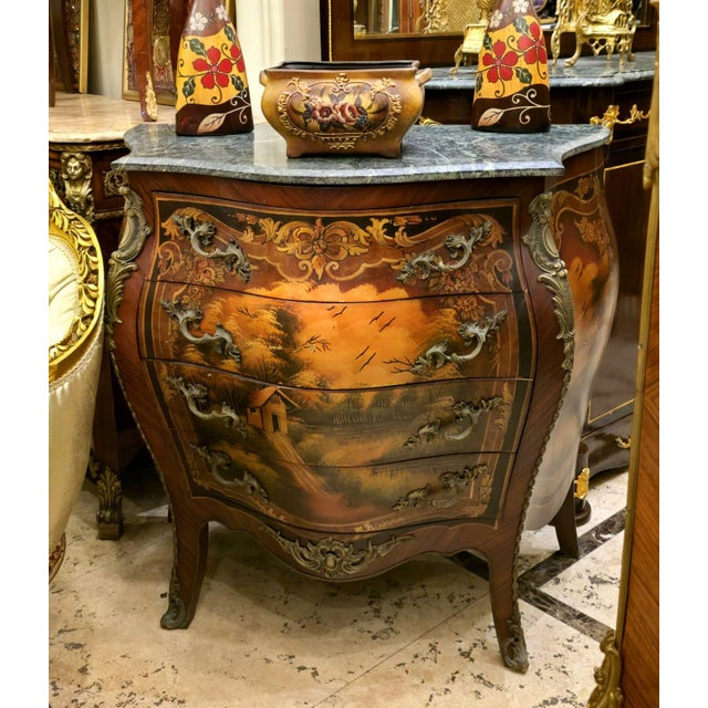 French Louis XV Style Marquetry Commode For Sale - Image 4 of 5