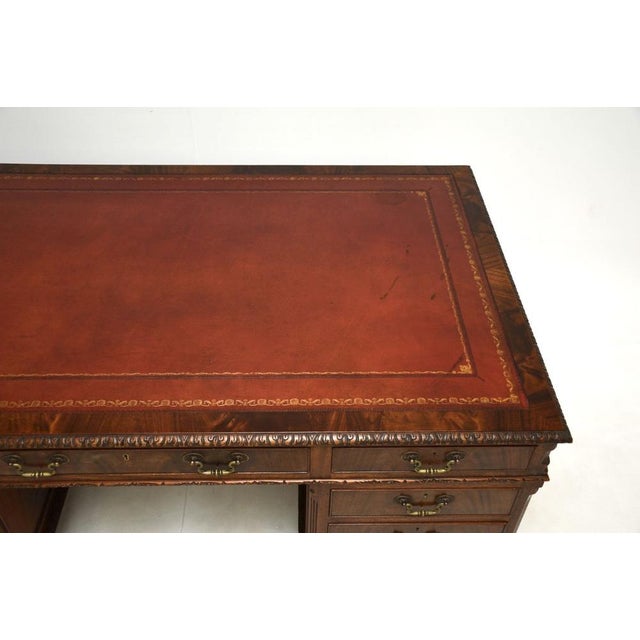 Antique Chippendale Pedestal Desk, 1900s For Sale - Image 6 of 11