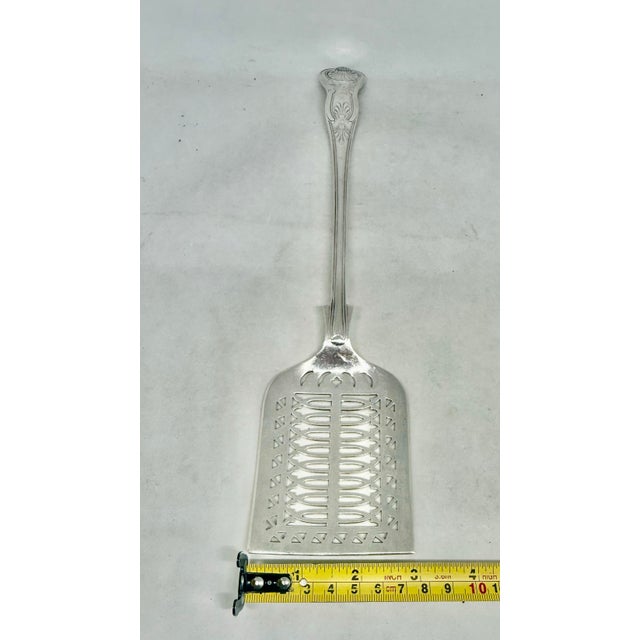 Vintage English Silver Plate Epns 13 1/4" Victorian Style Slotted Asparagus Server For Sale - Image 11 of 12