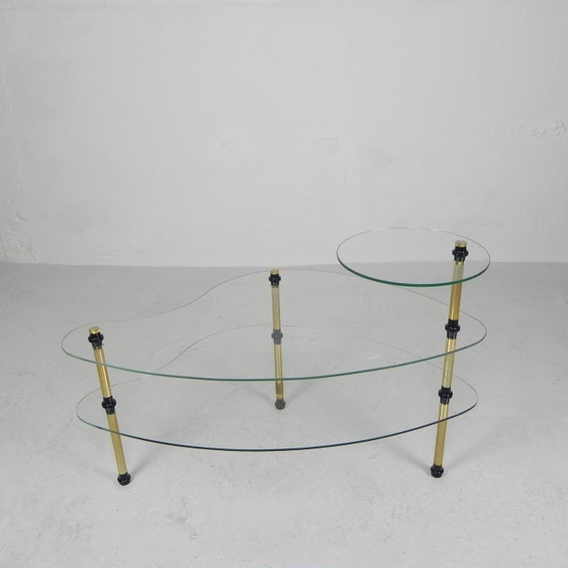 Kidney Shaped Etagere with Three Glass Plates, 1950s For Sale - Image 10 of 15