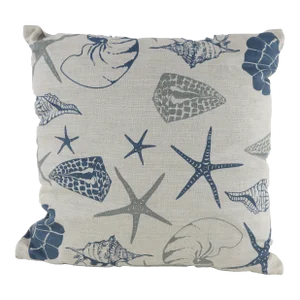 Coastal Seashell and Starfish Print Pillow – Oceanic Charm