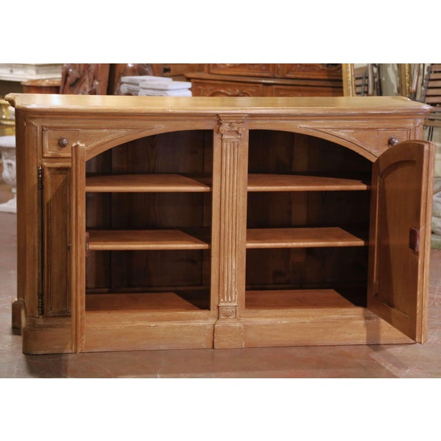 Mid 20th Century French Louis XIV Style Light Oak "Buffet De Chasse" With Drawers For Sale In Dallas - Image 6 of 13