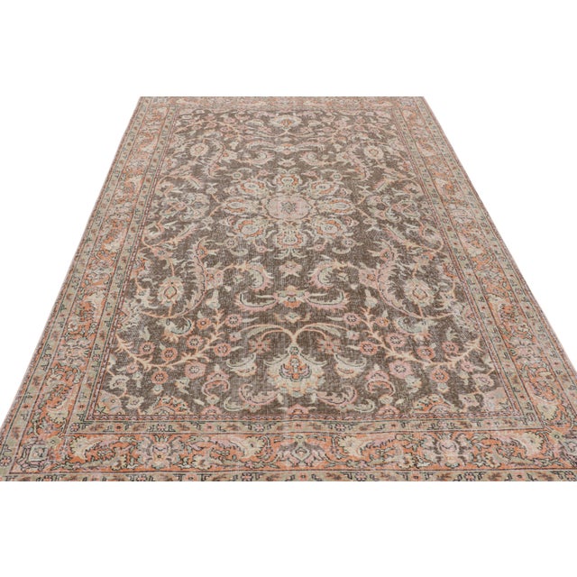 1950s Vintage Turkish Distressed Rug With Colorful Floral Patterns, From Rug & Kilim For Sale - Image 5 of 7