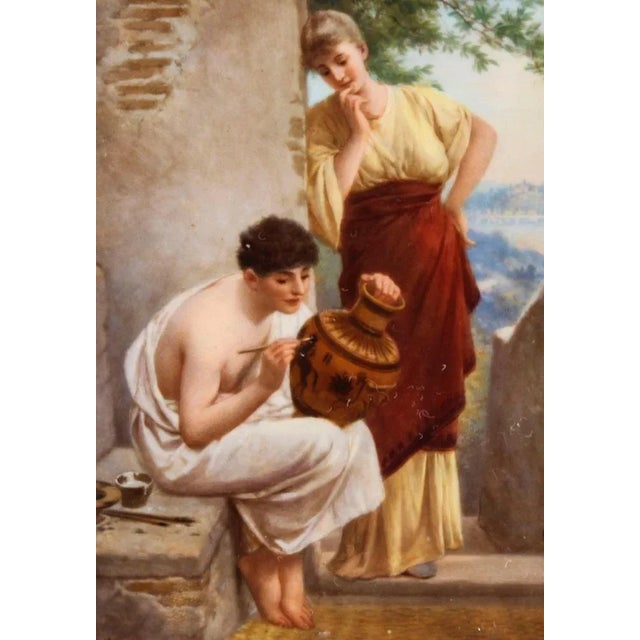 Antique Kunst Bringt Gunst Plaque on Stand from Berlin KPM, 19th Century For Sale - Image 15 of 18