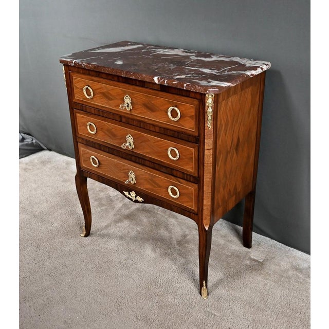 Louis XV Transitional Marquetry Commode, 20th Century For Sale - Image 13 of 18