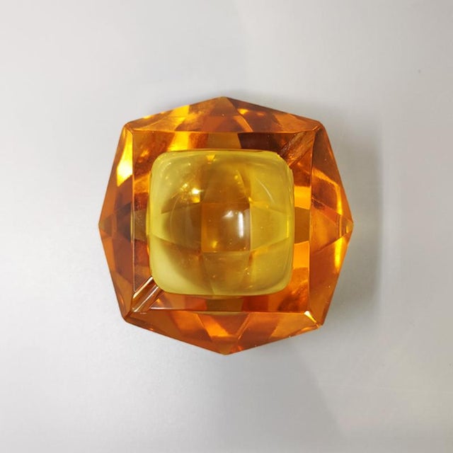 Mid-Century Modern Italian Ochre Ashtray or Catchall by Flavio Poli for Seguso, 1960s For Sale - Image 3 of 7