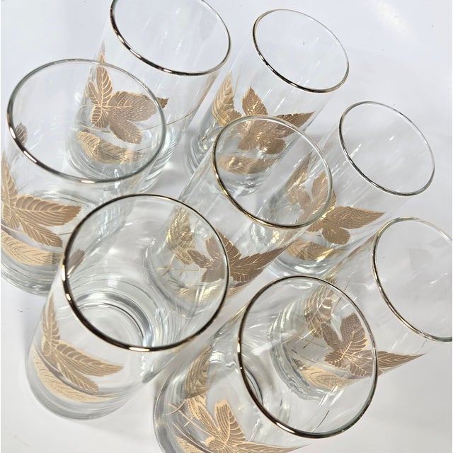 Mid-Century Modern Mid Century 22kt Gold Leaf Tumblers- Set of Eight For Sale - Image 3 of 12