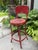 1940s 1940s Vintage Industrial Distressed Red Metal Machinist Counter Stool For Sale - Image 5 of 10