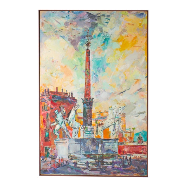“Plaza” Oil on Canvas Painting by Francis Chapin For Sale