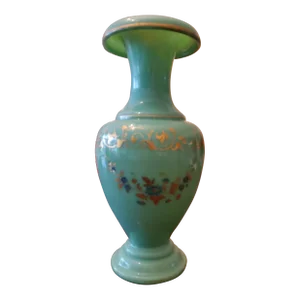 Antique Baccarat Style Jade Emerald Green Opaline Vase