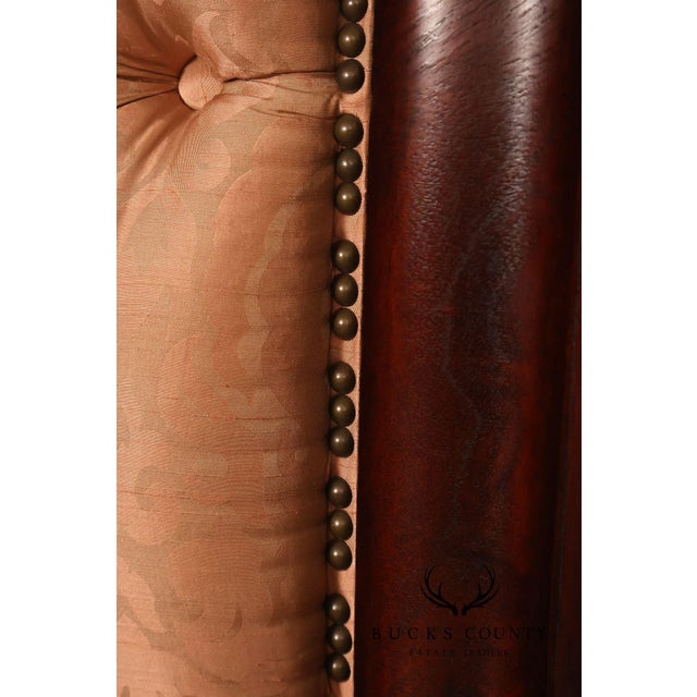 Wood Henredon Mahogany Queen Bed with Tufted Upholstered Headboard For Sale - Image 7 of 18