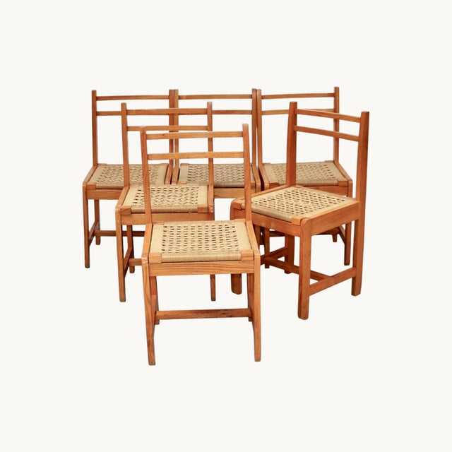 ItalianLight Wood Chairs, 1960s, Set of 6 For Sale - Image 3 of 10