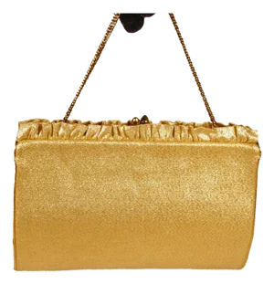 Vintage Harry Levine Usa Gold Lame Evening Clutch