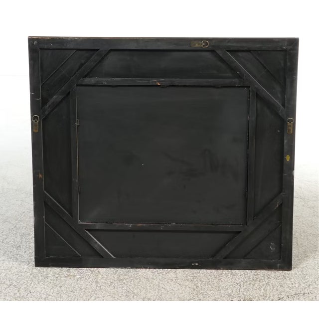 Early 21st Century Contemporary Folk Art Hand-Painted Wood Wall Mirror With Red Floral Border For Sale - Image 5 of 8