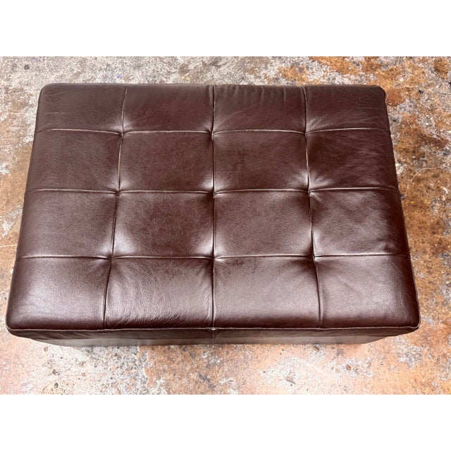 Twin Size Gumps Leather Ottoman Hidden Sleeper For Sale In San Francisco - Image 6 of 12