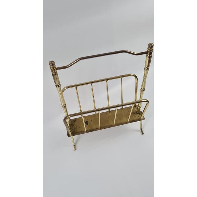 Newspaper Stand in Brass-Plated Metal, 1970s For Sale - Image 3 of 11