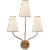Montreuil Small Wall Sconce in Gild with Linen Shades Designer: AERIN Height: 22" Extension: 11.25" Backplate: 4.25" Round...