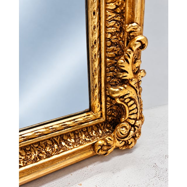 Early 21st Century Large Golden Baroque Mirror with Crest from Green Square For Sale - Image 5 of 12
