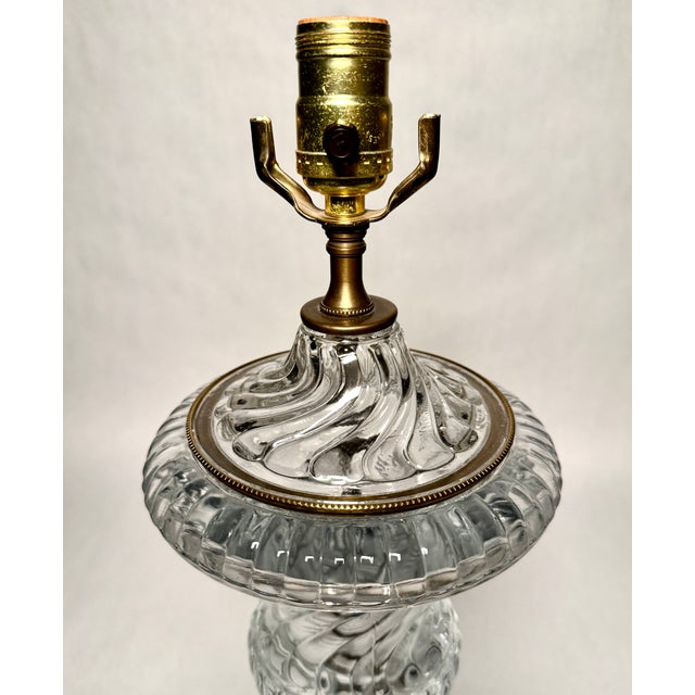 Mid 20th Century Mid 20th Century Pair of Paul Hanson for Baccarat Crystal Table Lamps For Sale - Image 5 of 9