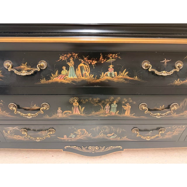 Mid-Century Modern Monumental Chinoiserie China/Display Cabinet From Union National For Sale - Image 3 of 11