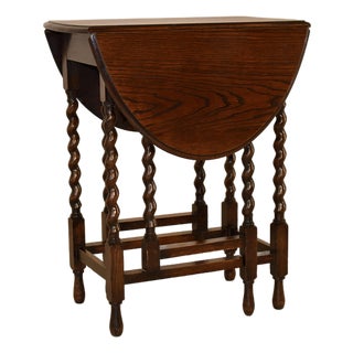 Edwardian Oak Gate-Leg Side Table From England, Circa 1900 For Sale