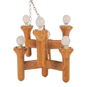 1970s Modeline Cactus Form 6 Arm Chandelier or Table Lamp