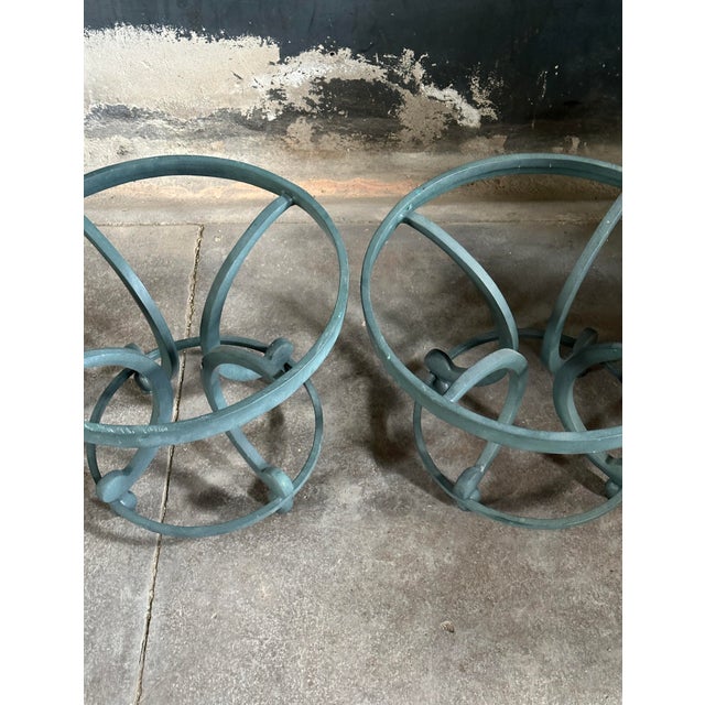 Vintage Cast Aluminium Patio Side Tables, A Pair For Sale - Image 6 of 6