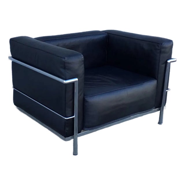 Vintage Lc3 Lounge Grand Chair Corbusier Style For Sale