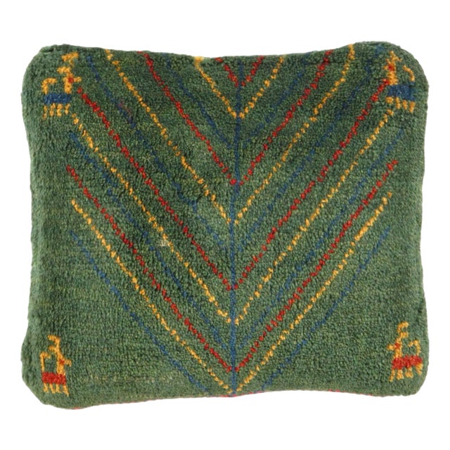 Fine Hand Knotted Persian Gabbeh Pillow For Sale