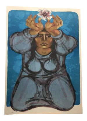 1960s Jorge Dumas the Offering Lithigraph