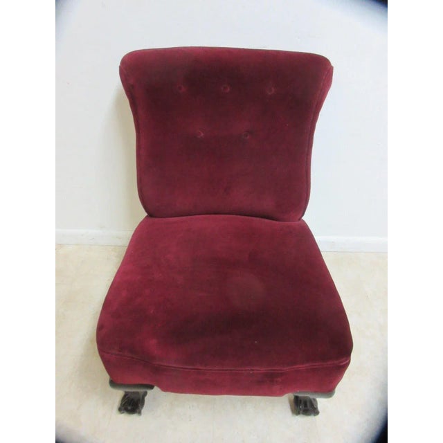 Chippendale Vintage Chippendale Ball & Claw Mohair Club Chair For Sale - Image 3 of 9