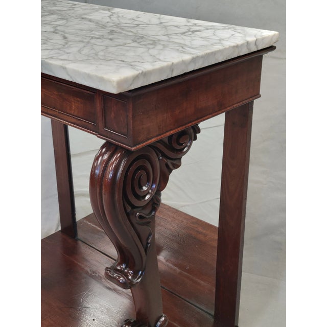 Antique 19th Century Mahogany Console Table With Carrara Marble Top ...