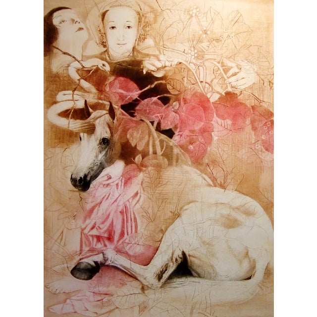 "The Transformation of the Unicorn" 1989 Original Limited Edition Mezzotint by G. H. Rothe Hand signed, titled and...