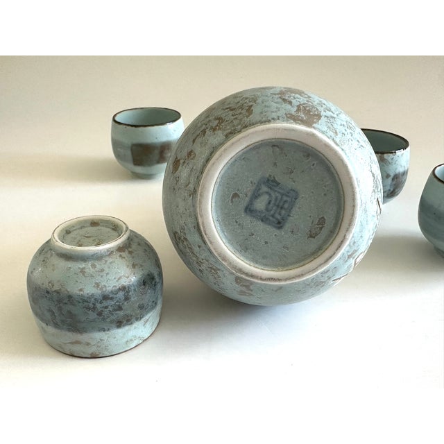 Japanese Ceramic Sake Set For Sale - Image 10 of 11