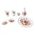 Mid 20th Century Wedgwood Mid Century Modern Vanity Dresser Set England Bone China Golden Cockerel Pattern - 8 Pcs For Sale