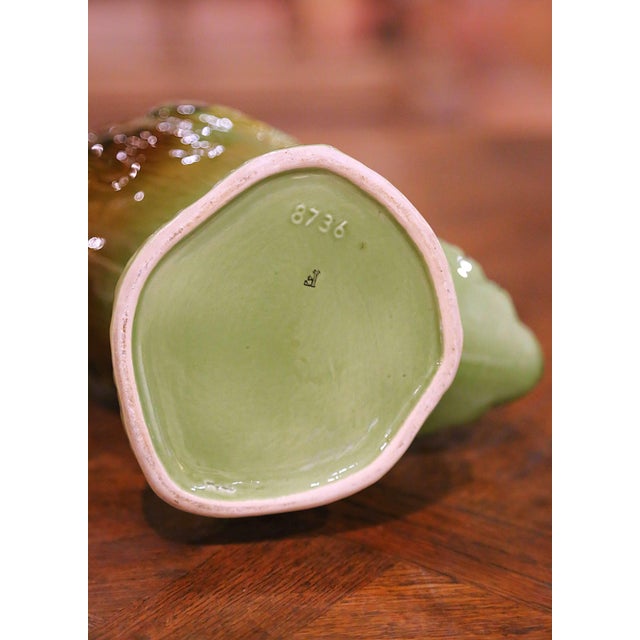 Mid-20th Century French Painted Barbotine Ceramic Duck Pitcher For Sale - Image 12 of 12