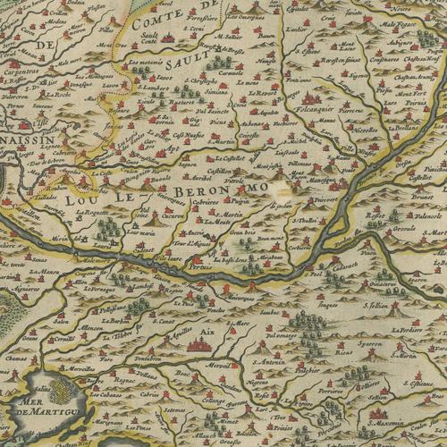Antique Blaeu Map of Provence, Nice and the Mediterranean Coast, 1642 For Sale - Image 6 of 12