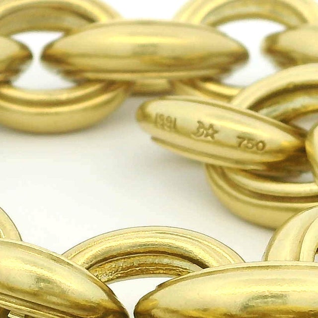 1980s 1980s Barry Kieselstein-Cord Vintage 18k Gold Sculptural Link Necklace, 217 Grams For Sale - Image 5 of 9