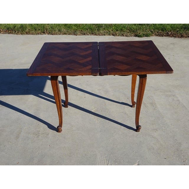 Brown Vintage Louis XV Oak Folding Table, 1950s For Sale - Image 8 of 18