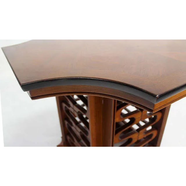 Early 20th Century Mid-Century Modern Occasional Side Table With Carved Walnut Base For Sale - Image 5 of 11